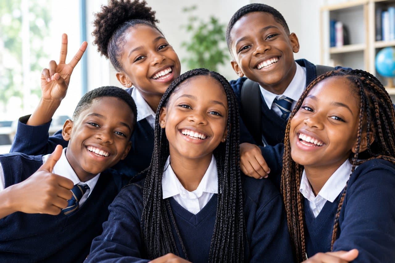 Group of confident TotalGenius Academy students